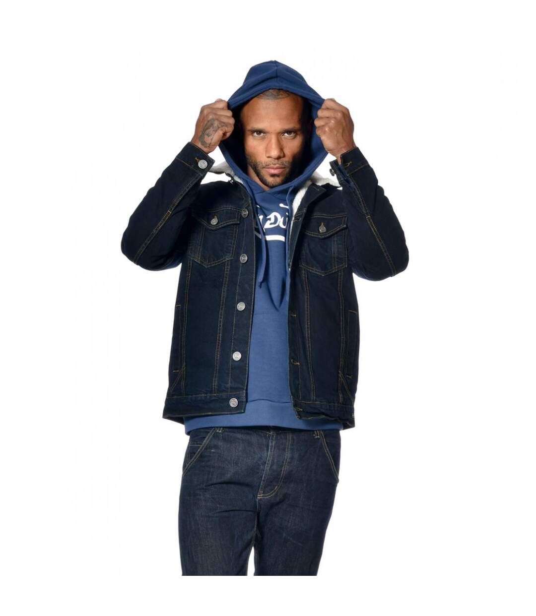 Veste Von Dutch homme denim doublée et col sherpa Bill
