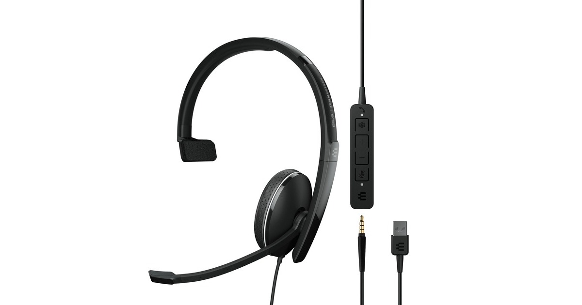 EPOSADAPT 135T USB II on-ear headset  (Zwart)