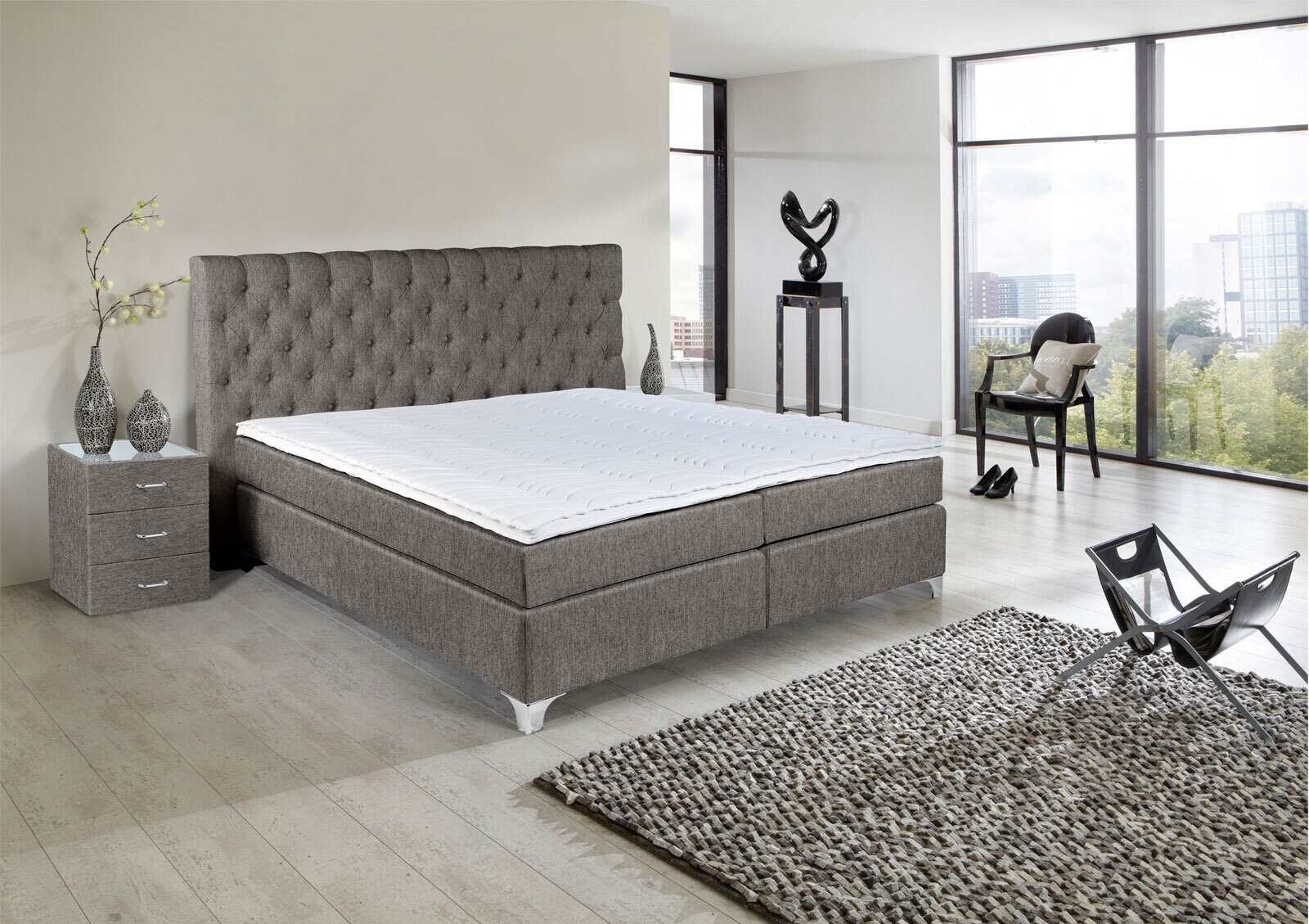 Ole Gunderson Boxspringbett TOPMOTION V 200 x 200 cm Mine-Vega Hunter