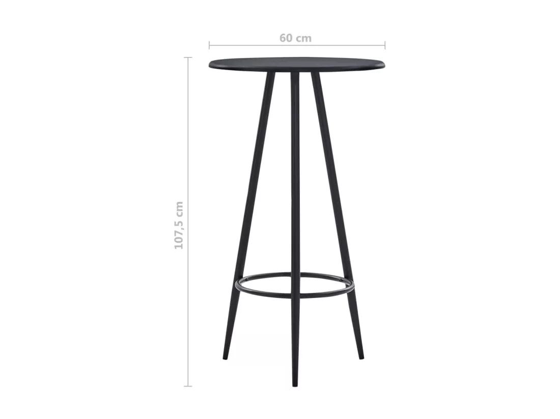 Table de bar Noir 60x107,5 cm MDF