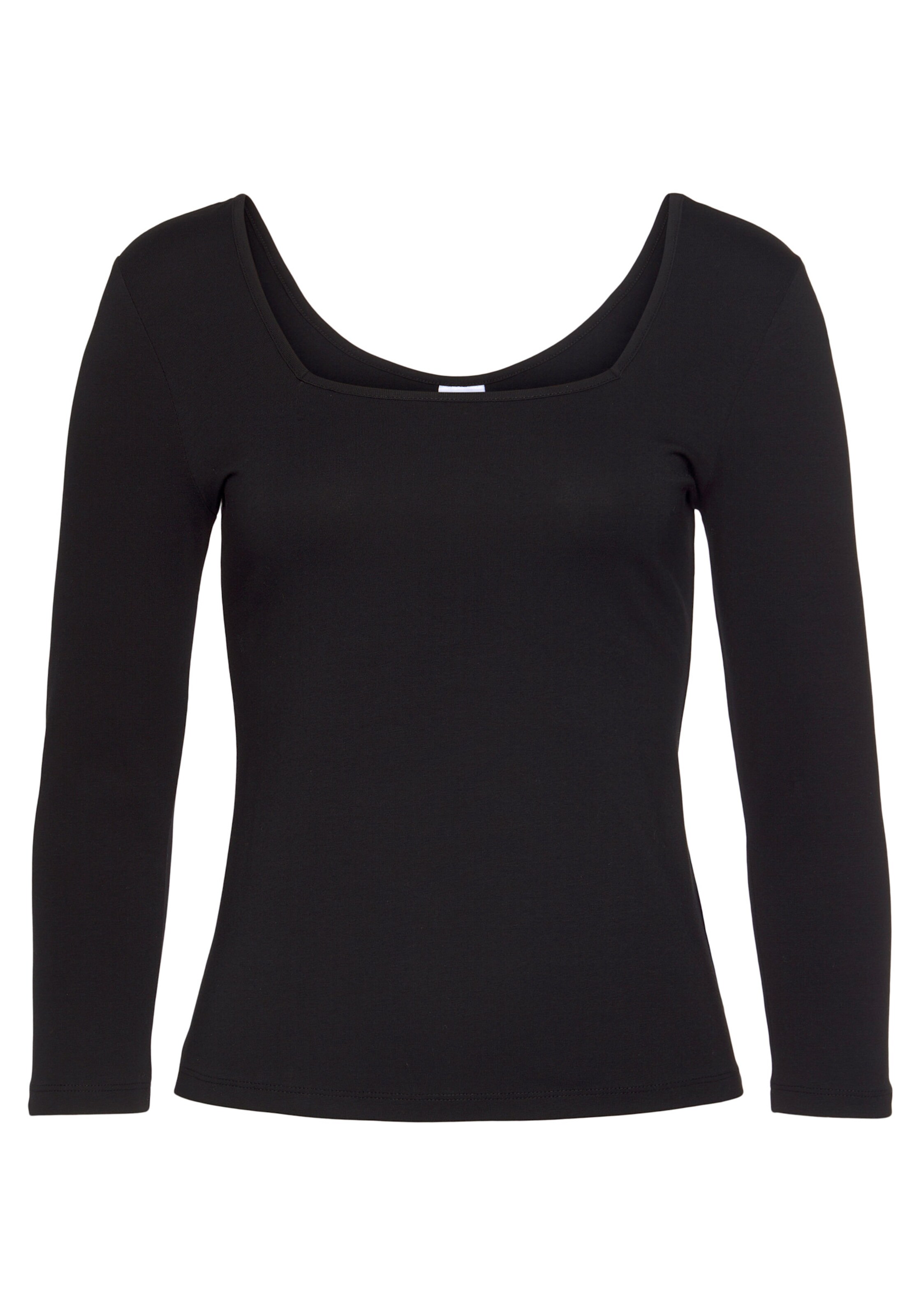 LASCANA Langarmshirt in schwarz