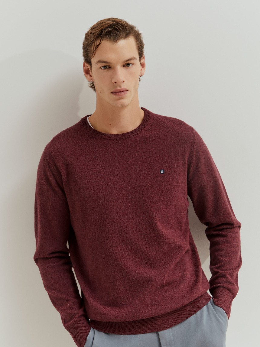 Camisola de lã decote redondo