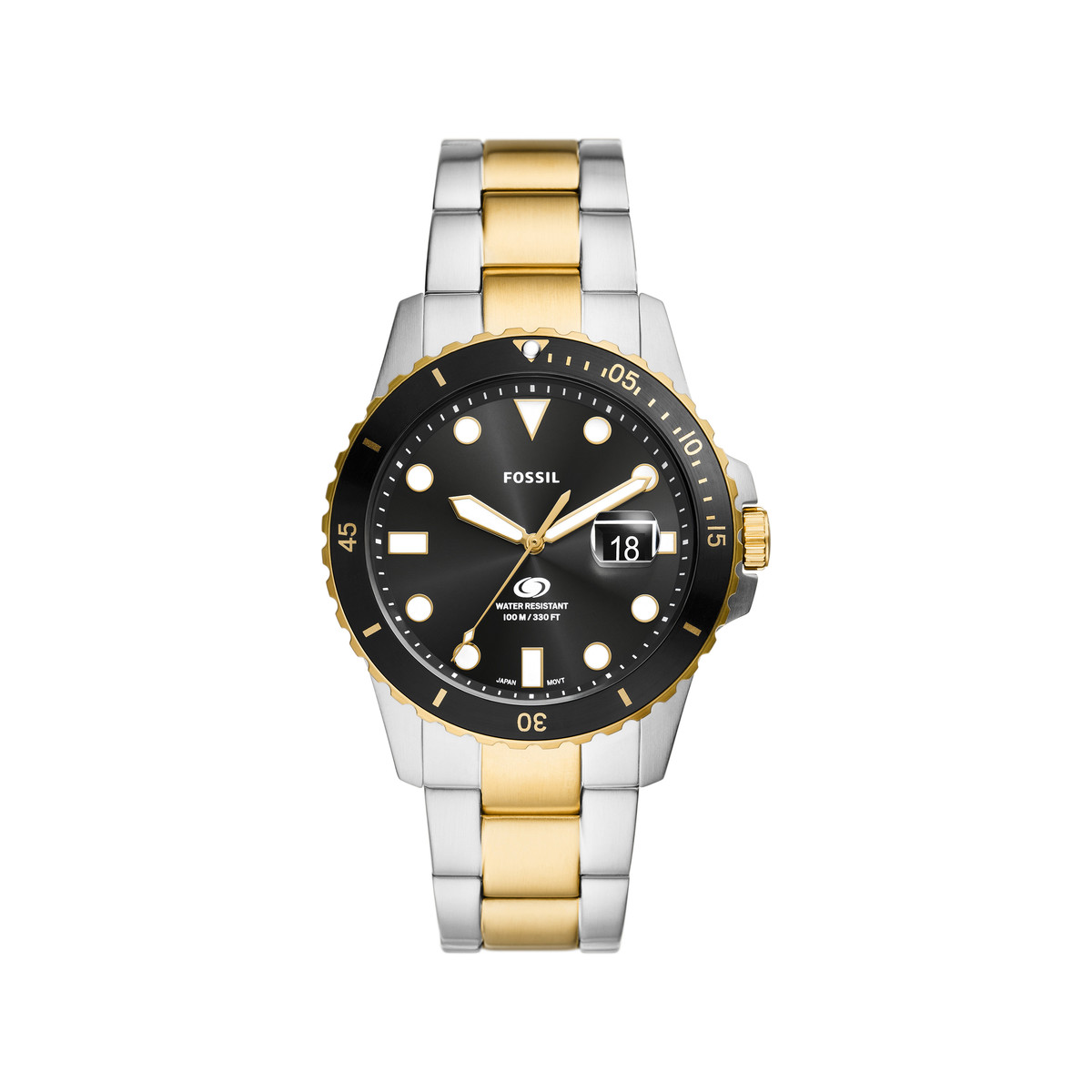 Montre FOSSIL FOSSIL blue dive homme bracelet acier inoxydable bicolore