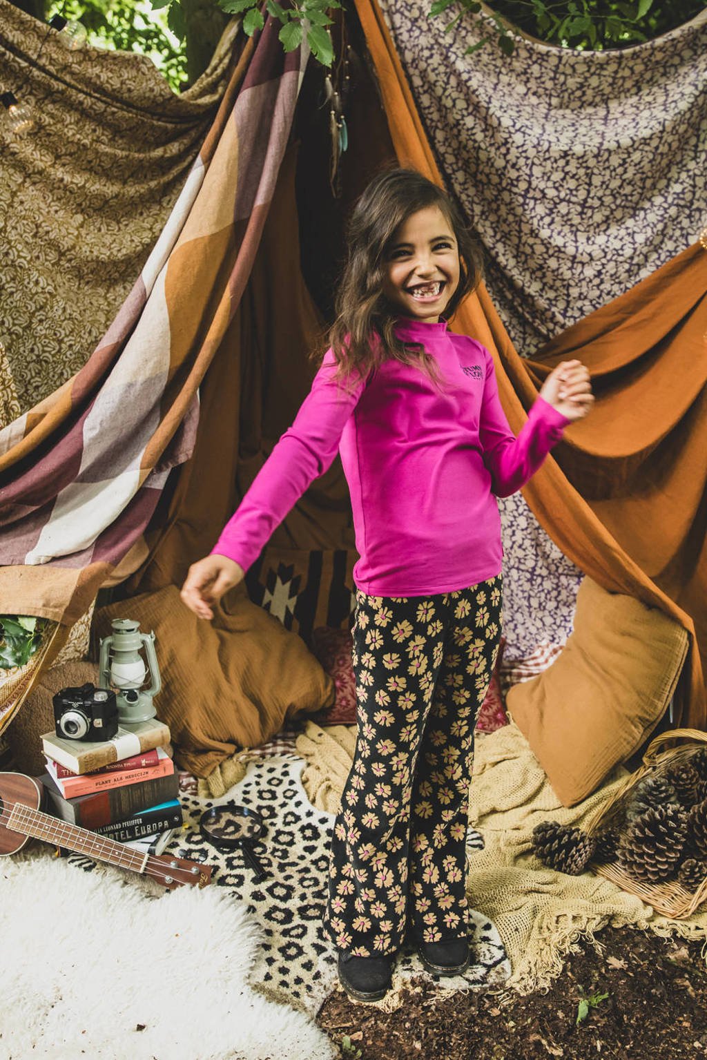 LOOXS little fluwelen flared flared broek zwart