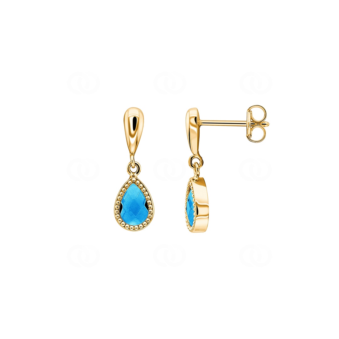 Ohrhänger 750/18 K Gelbgold mit Blautopas