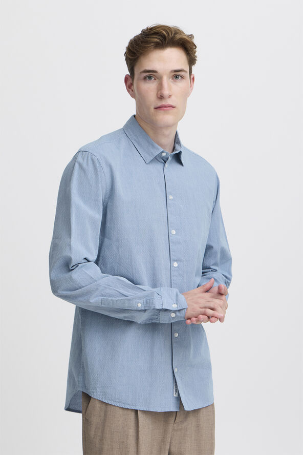 Casual Friday CFANTON LS dobby striped shirt Placid blue