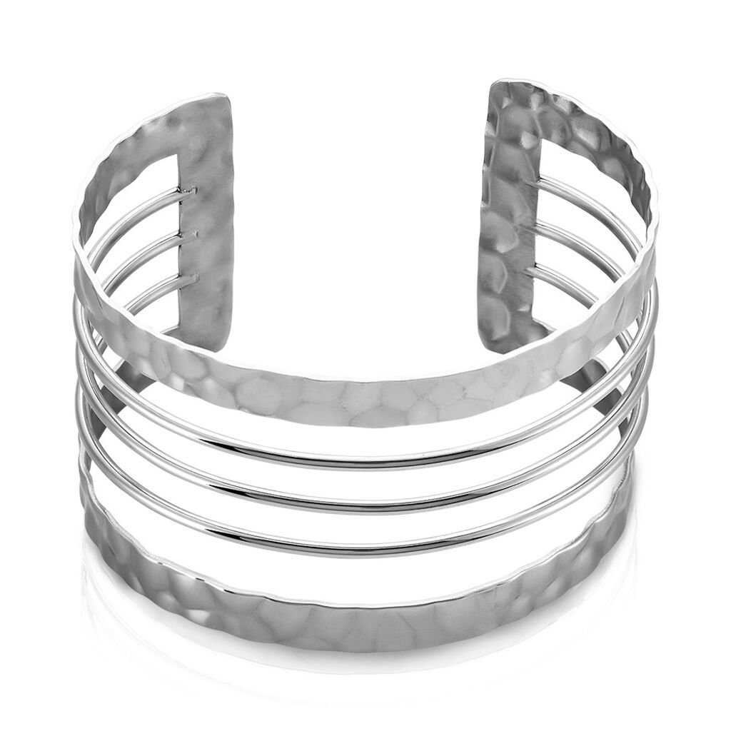 Bracelet Manchette Cambria Acier Blanc