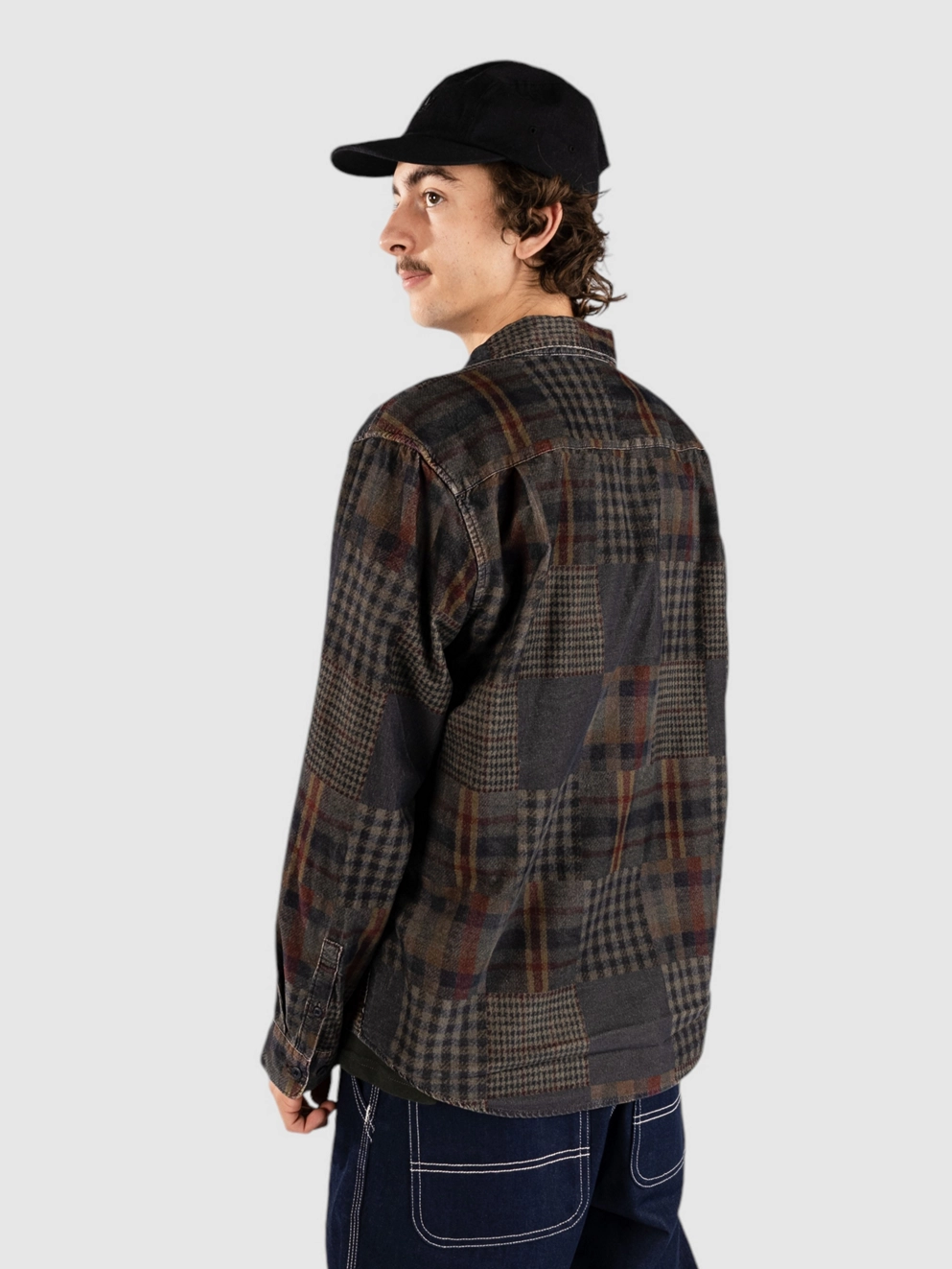 RVCA Freeman Cord Print Shirt navy marine