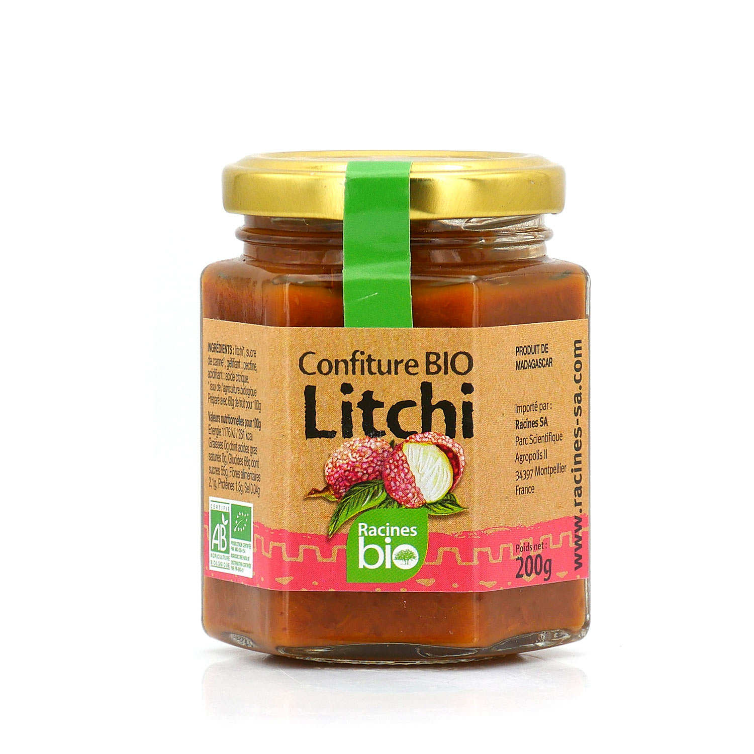 Confiture bio de litchi