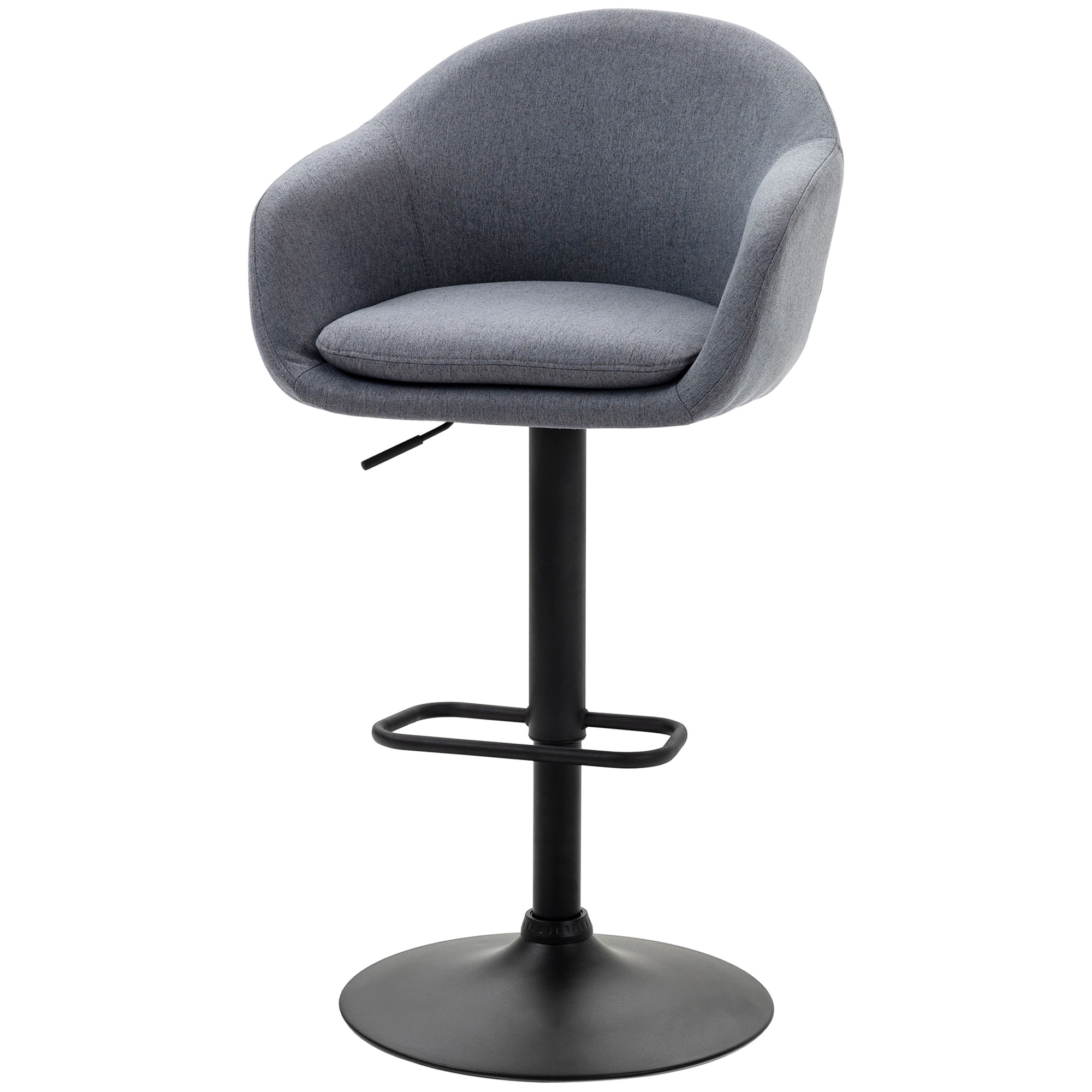 HOMCOM Barhocker mit Fußstütze grau 54L x 54B x 92-112H cm