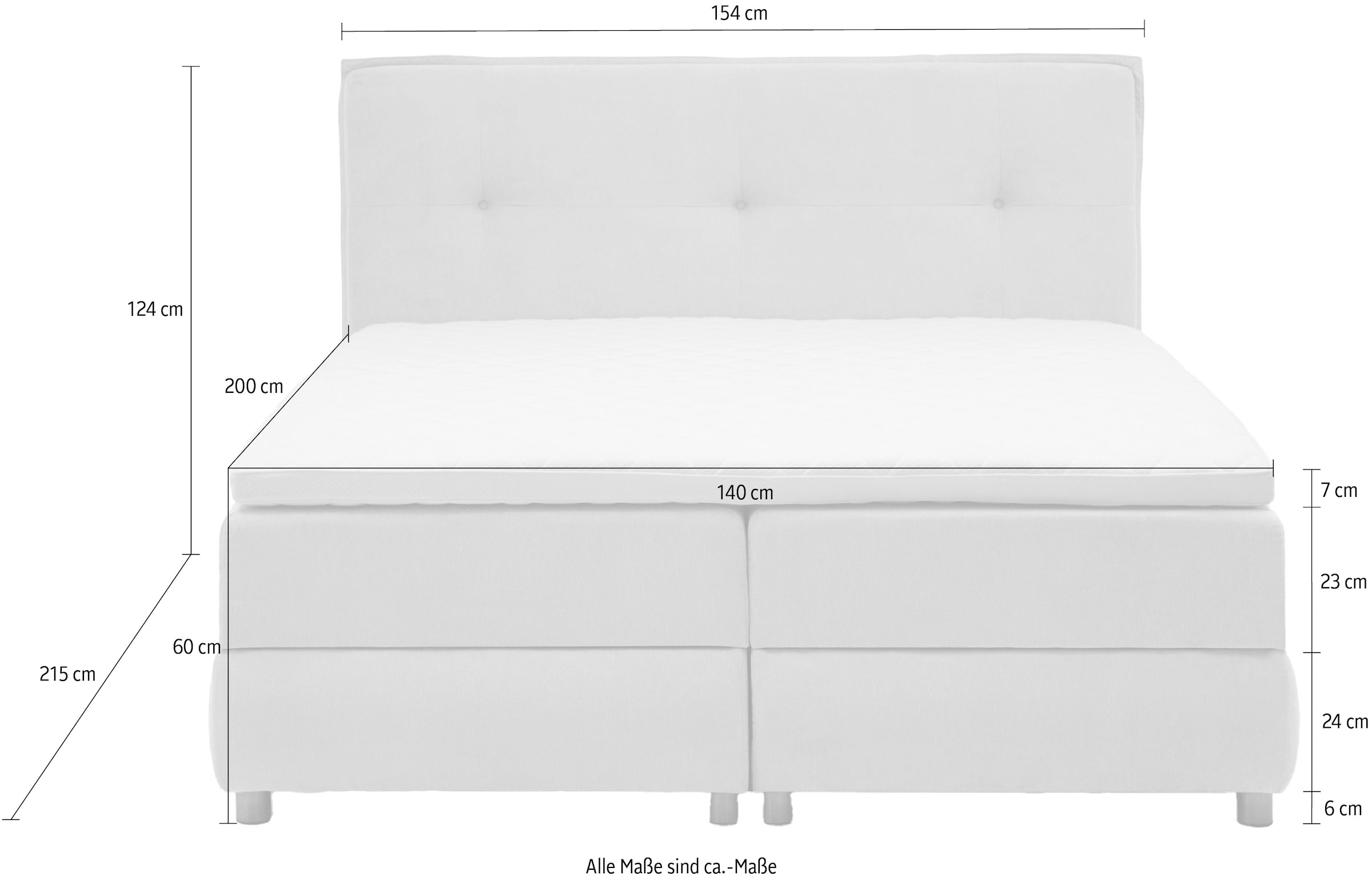 ATLANTIC home collection Boxspringbett »Tilo« mit Tonnentaschen-Federkernmatratze, inkl. Bettkasten und Topper
