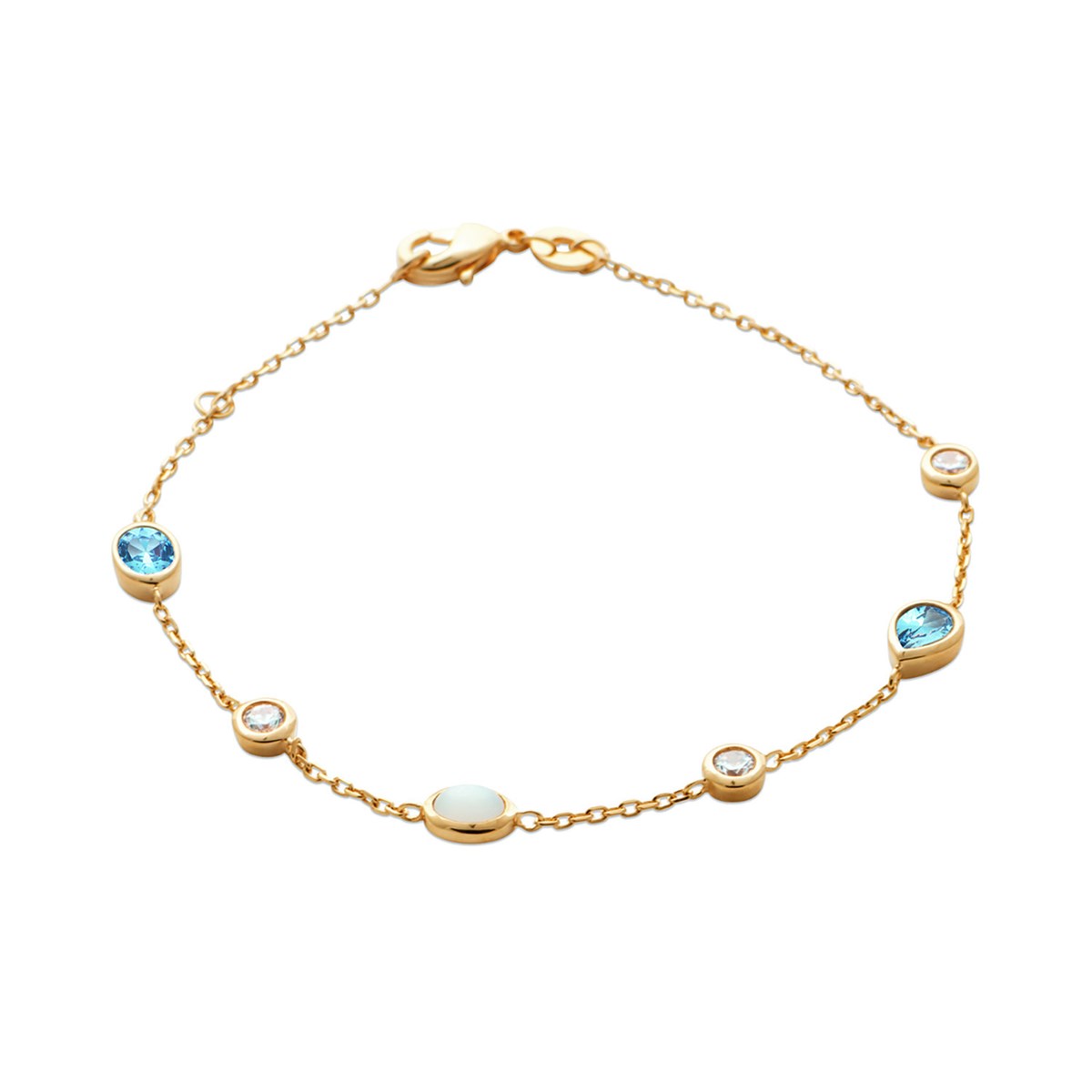 Bracelet Brillaxis plaqué or bleu OZ
