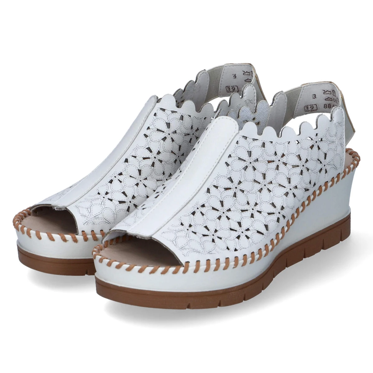 RiekerKeilsandaletten - offwhite/offwhite/tan