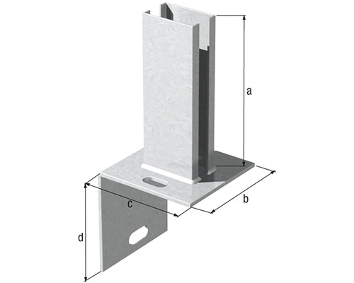 ALBERTS L-vormige paaldrager voor profielbuispalen van 60 x 40 mm
