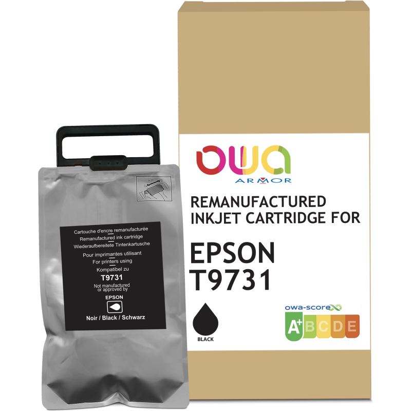 Cartouche d'encre remanufacturée OWA - standard - Noir - pour EPSON T9731