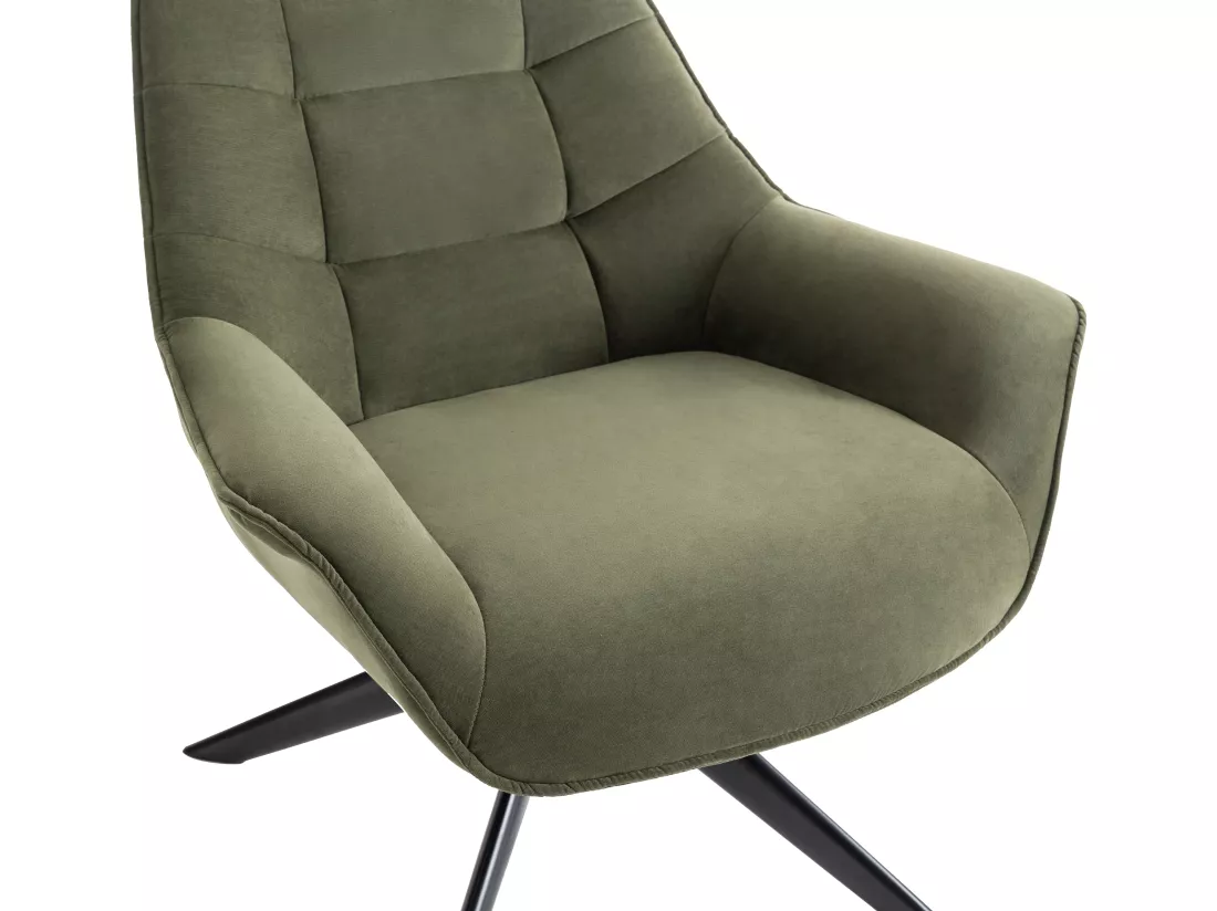 Fauteuil pivotant en tissu kaki CANATO