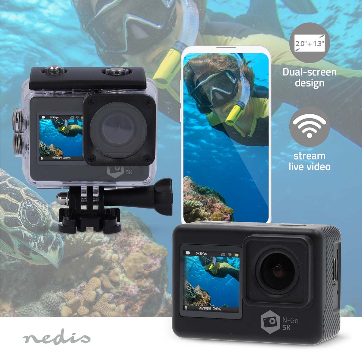 Nedis ACAM71BK Action Cam