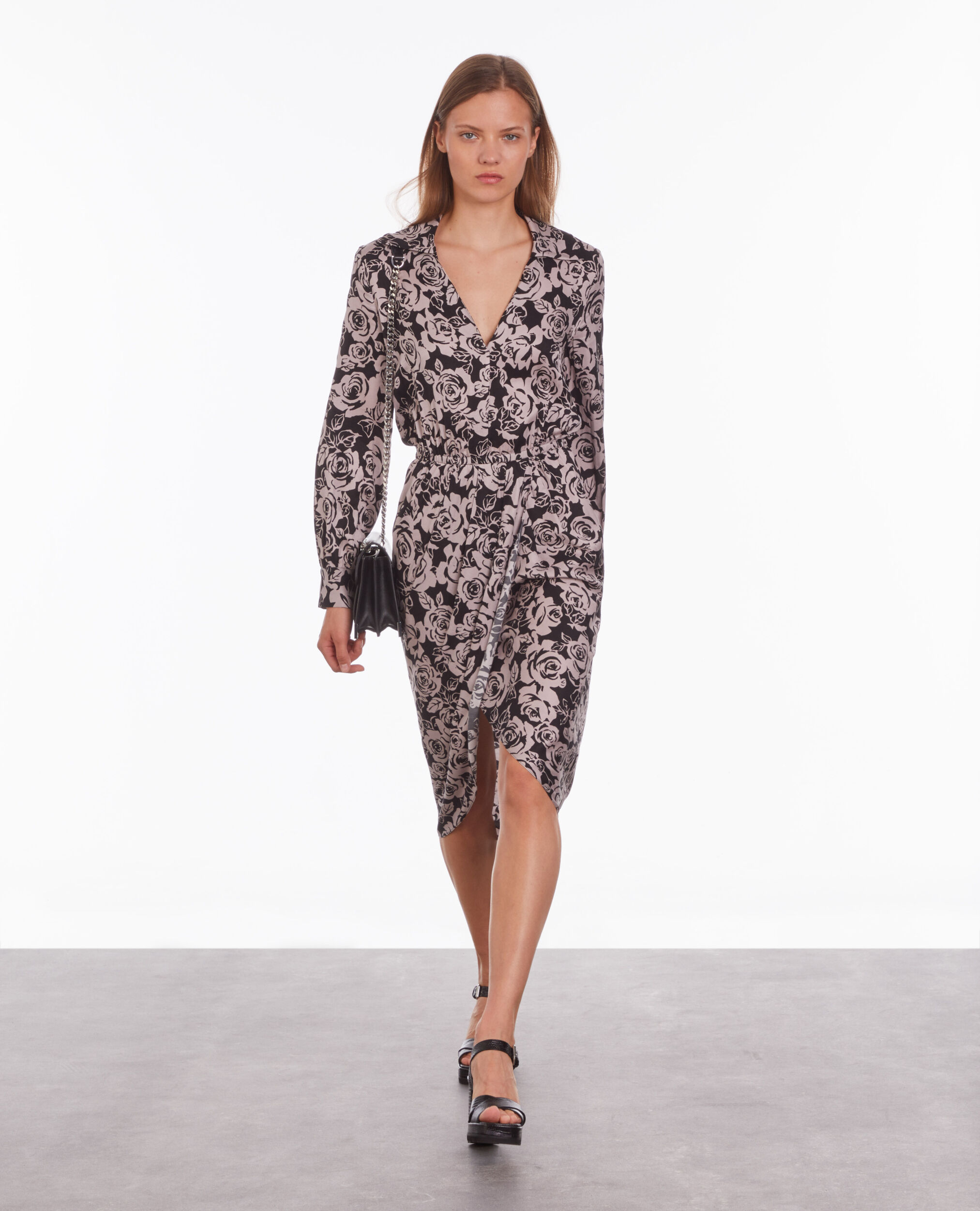Robe mi-longue imprimée