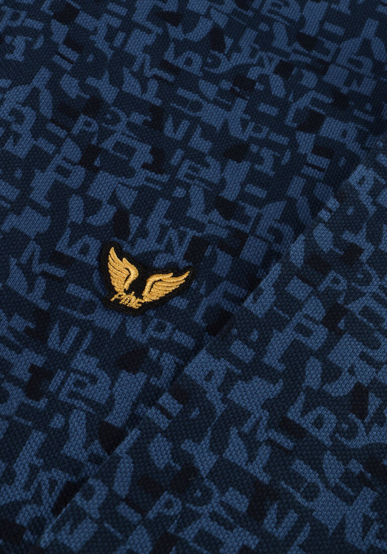 PME LEGEND blauwe pme legend polo short sleeve polo fine pique all over print