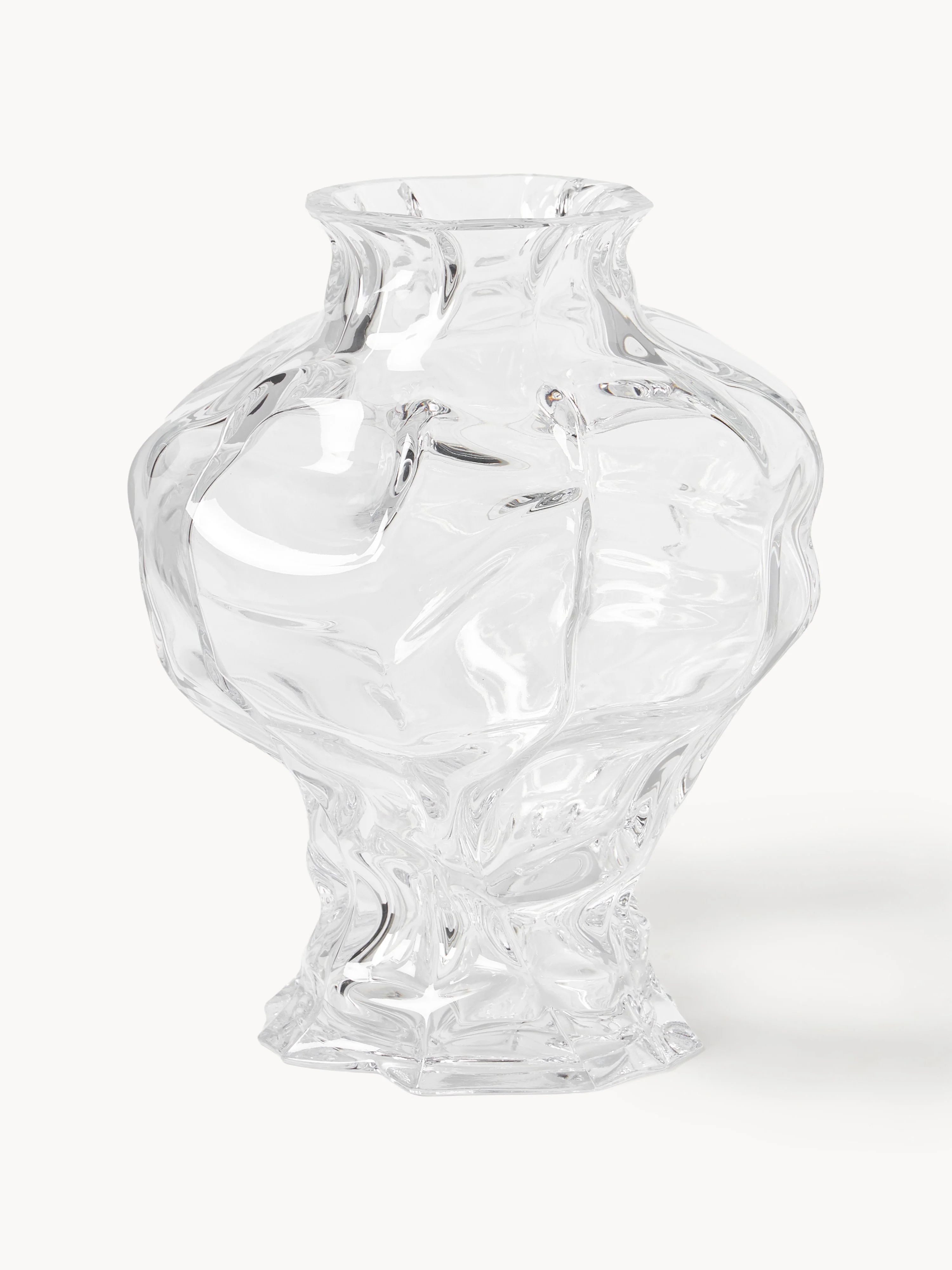 Mondgeblazen glazen vaas Ammonit, H 30 cm