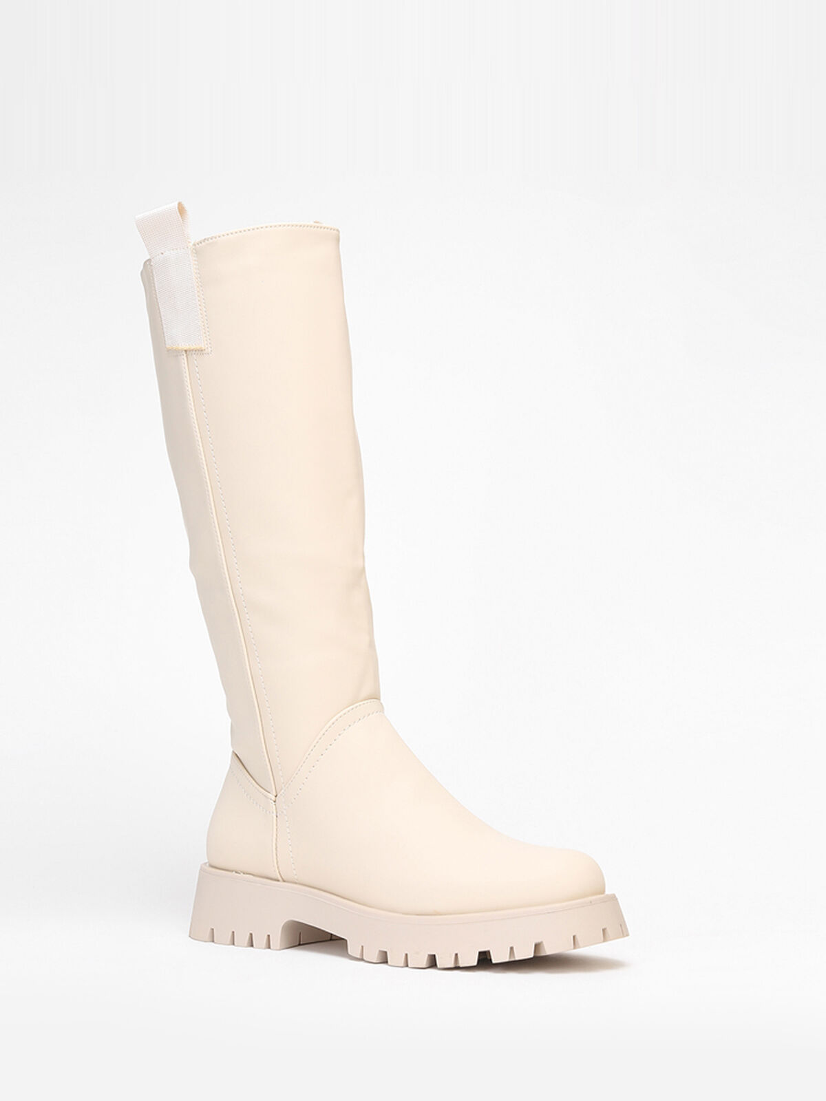 Bottes de pluie à plateforme crantée- Beige