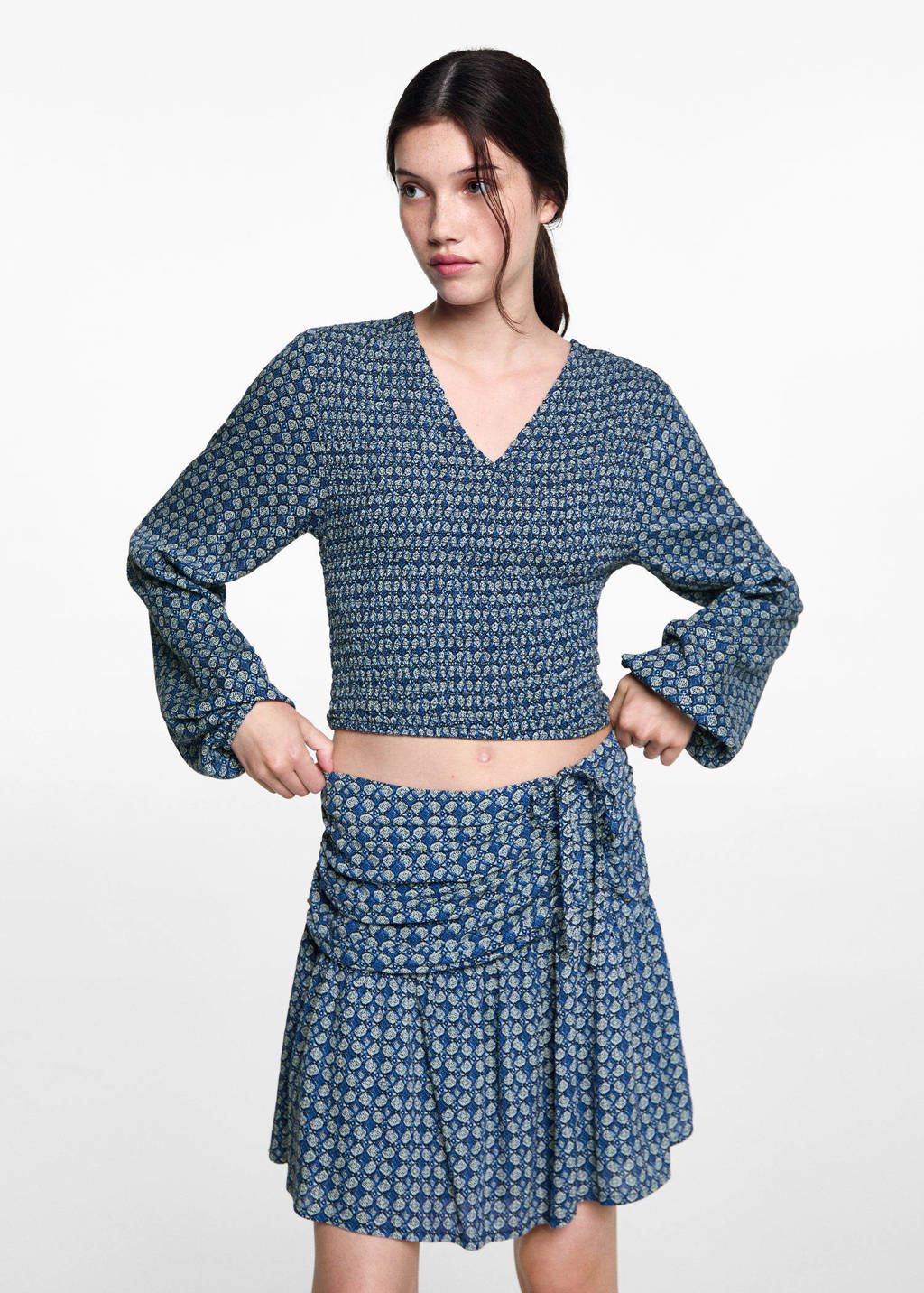 MANGO TEEN korte rok marine