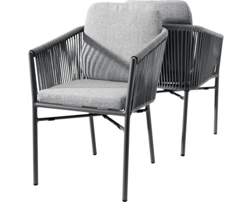 Tuinfauteuil Destiny LUCCA 55 x 62 x 77 cm grijs