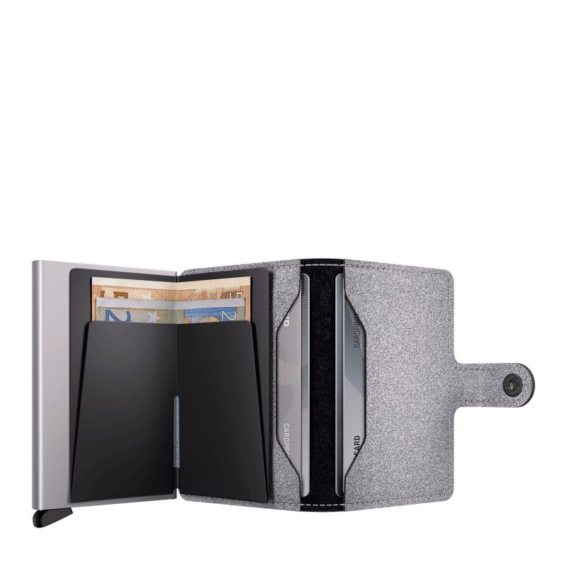 Porte-cartes Miniwallet anti-RFID 10.2 cm Glitter Silver