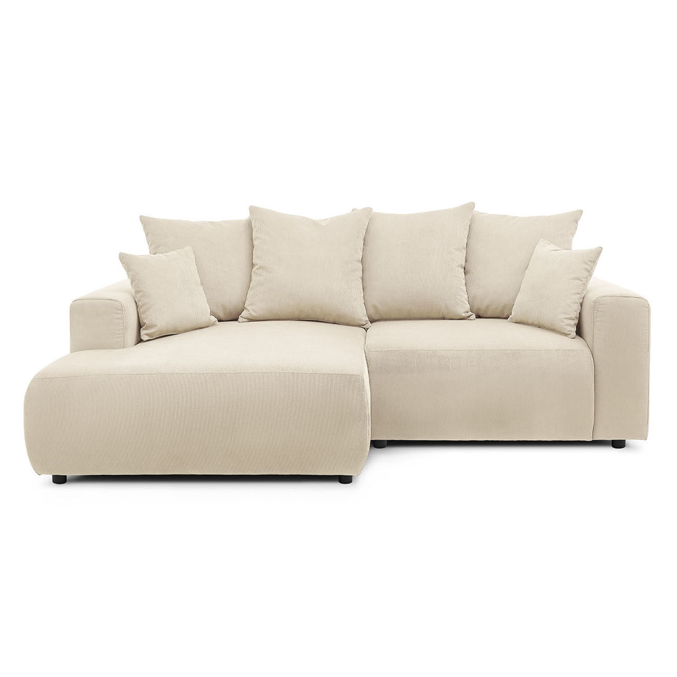 Bobochic Canapé d'angle fixe gauche Enjoy beige - 237x147x95 cm