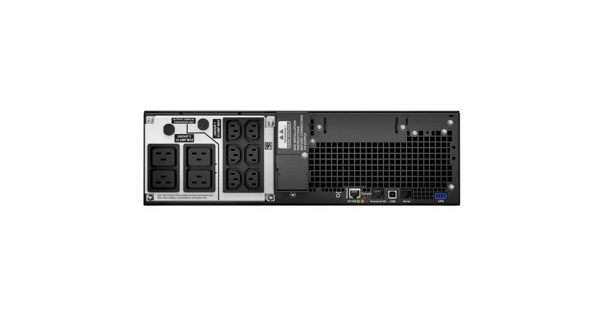 APCSmart-UPS On-Line 5000VA noodstroomvoeding ups  (Zwart, 6x C13, 4x C19 uitgang, rackmountable, Embedded NMC, SRT5KRMXLI)