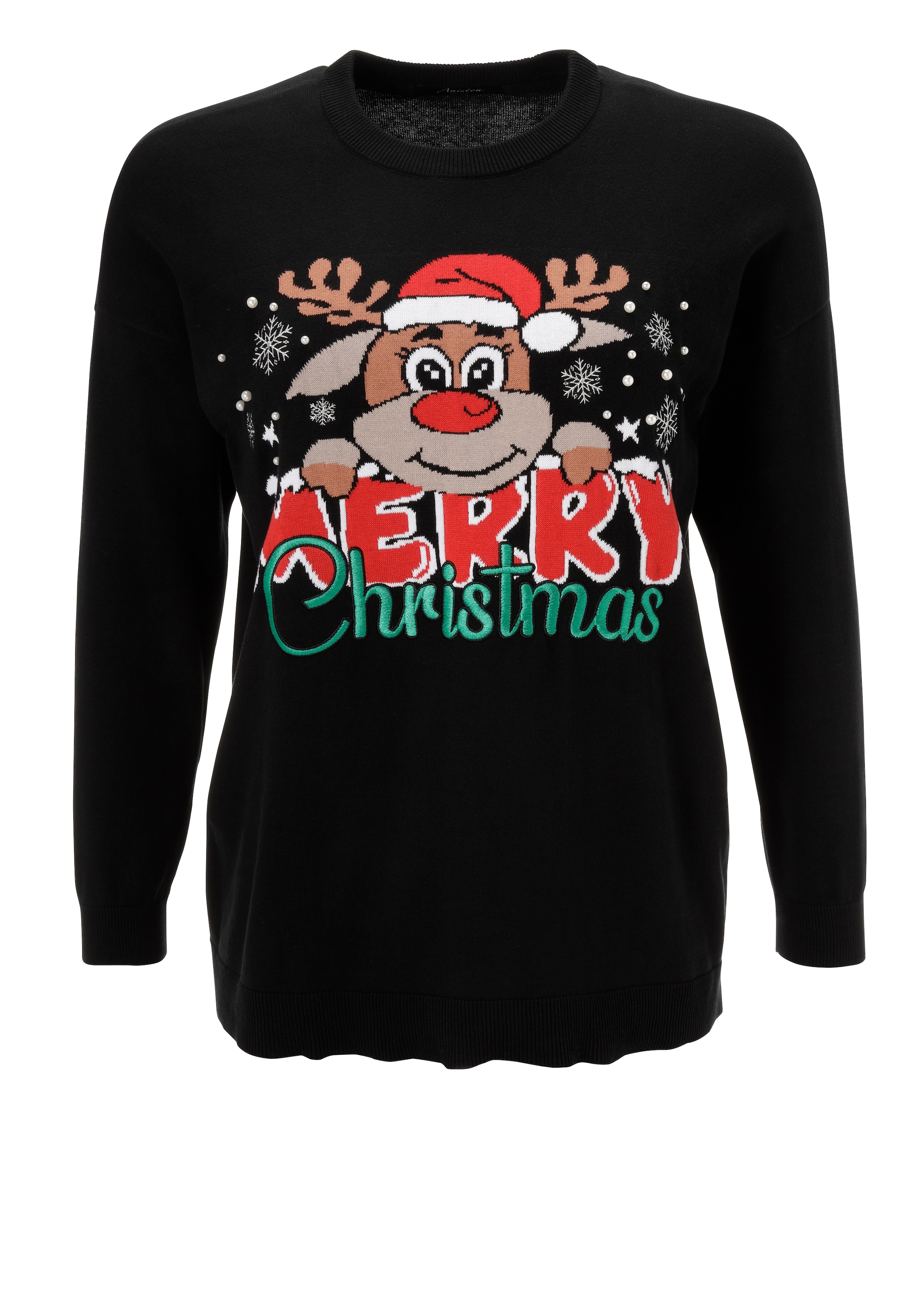 Aniston PLUS Weihnachtspullover , mit Rentier-Motiv - NEUE KOLLEKTION