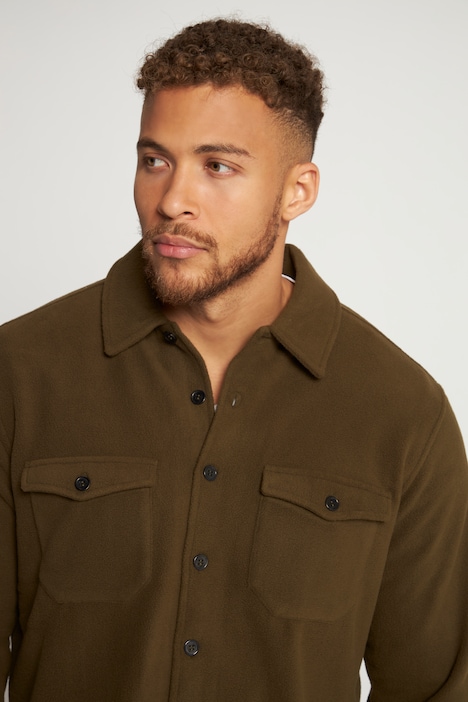 Hemd, Overshirt, Langarm, Fleece