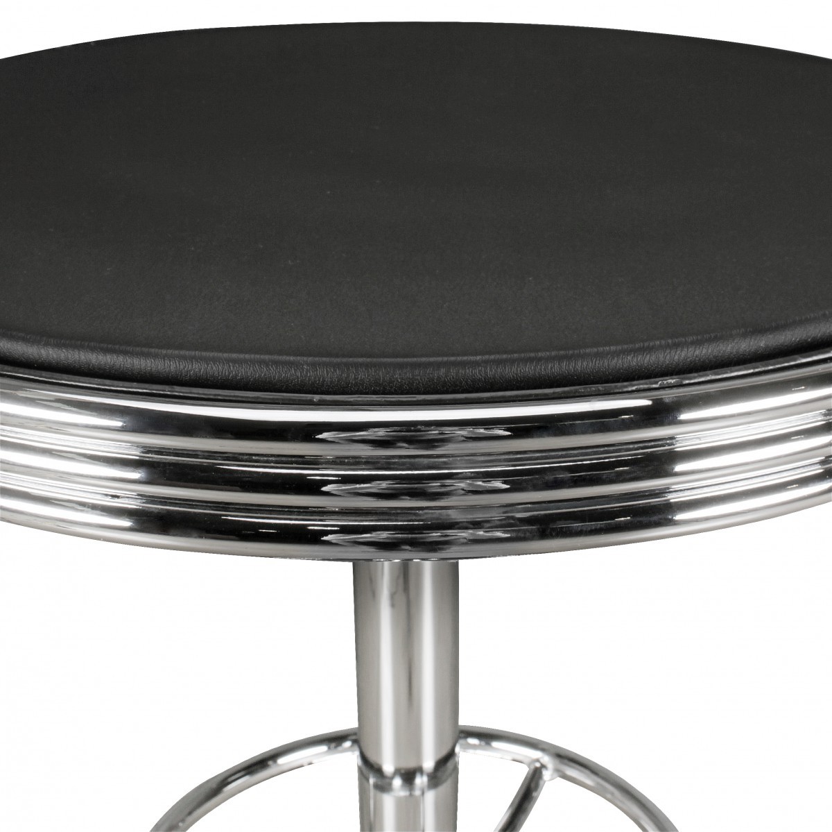 Bartisch - silber-schwarz - Kunstleder - 60x60 cm