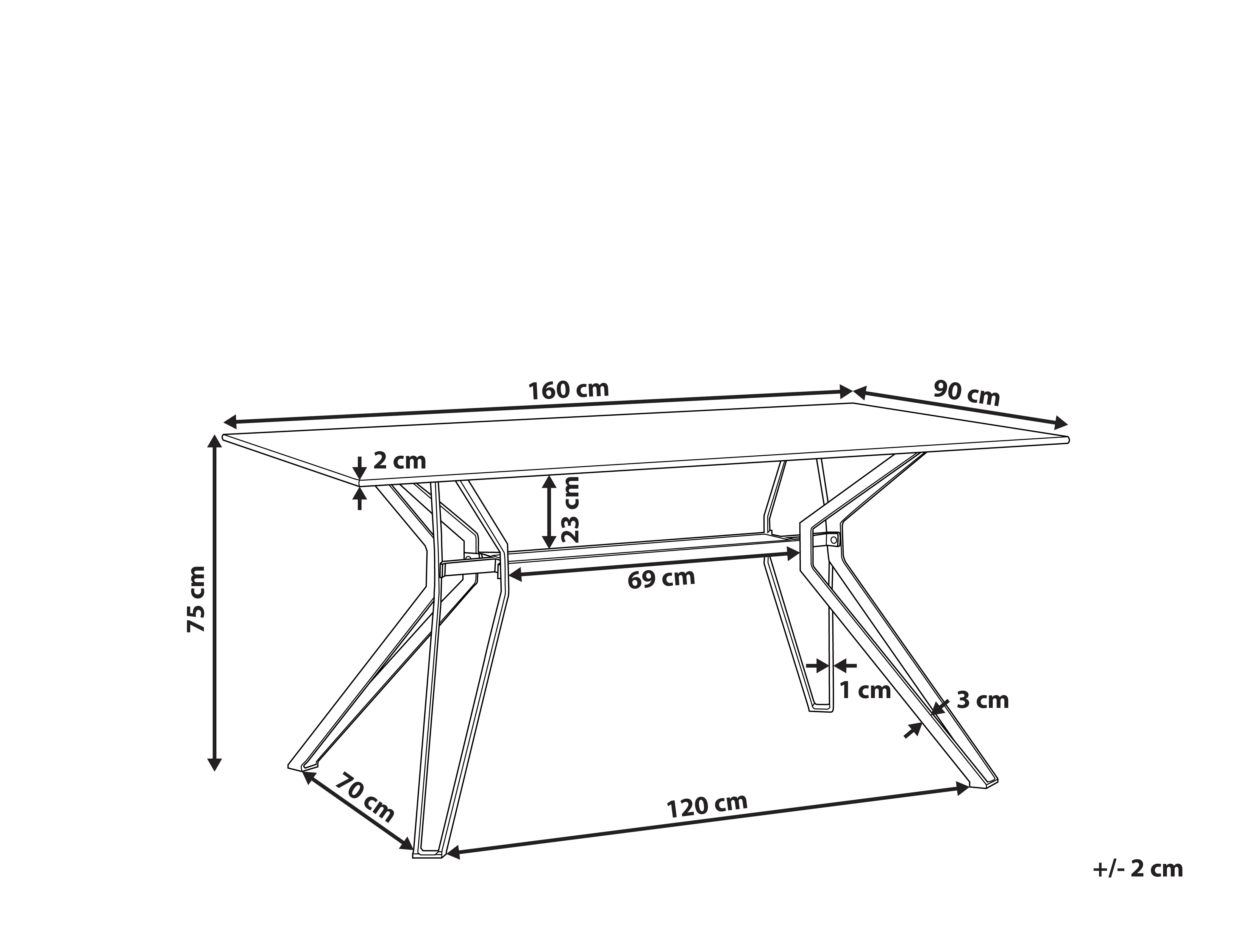 Eettafel BALLINA Wit marmer 90 cm Veiligheidsglas 160 cm