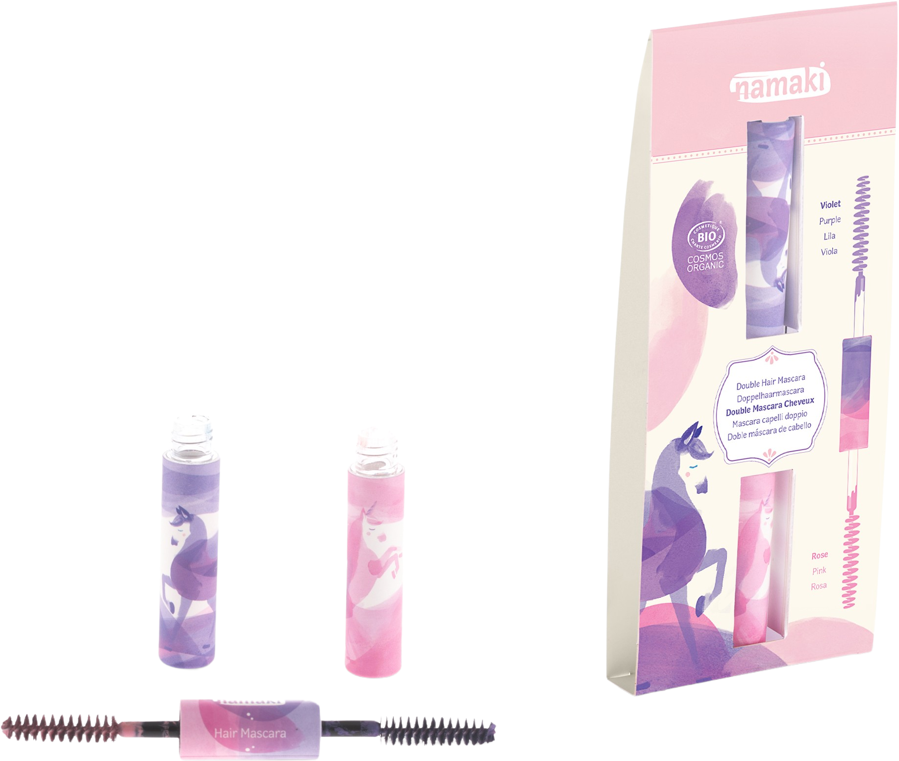 namaki  Double-Tip Hair Mascara Pink - Purple, 7 ml