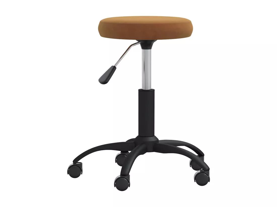 Chaise de bureau pivotante marron velours