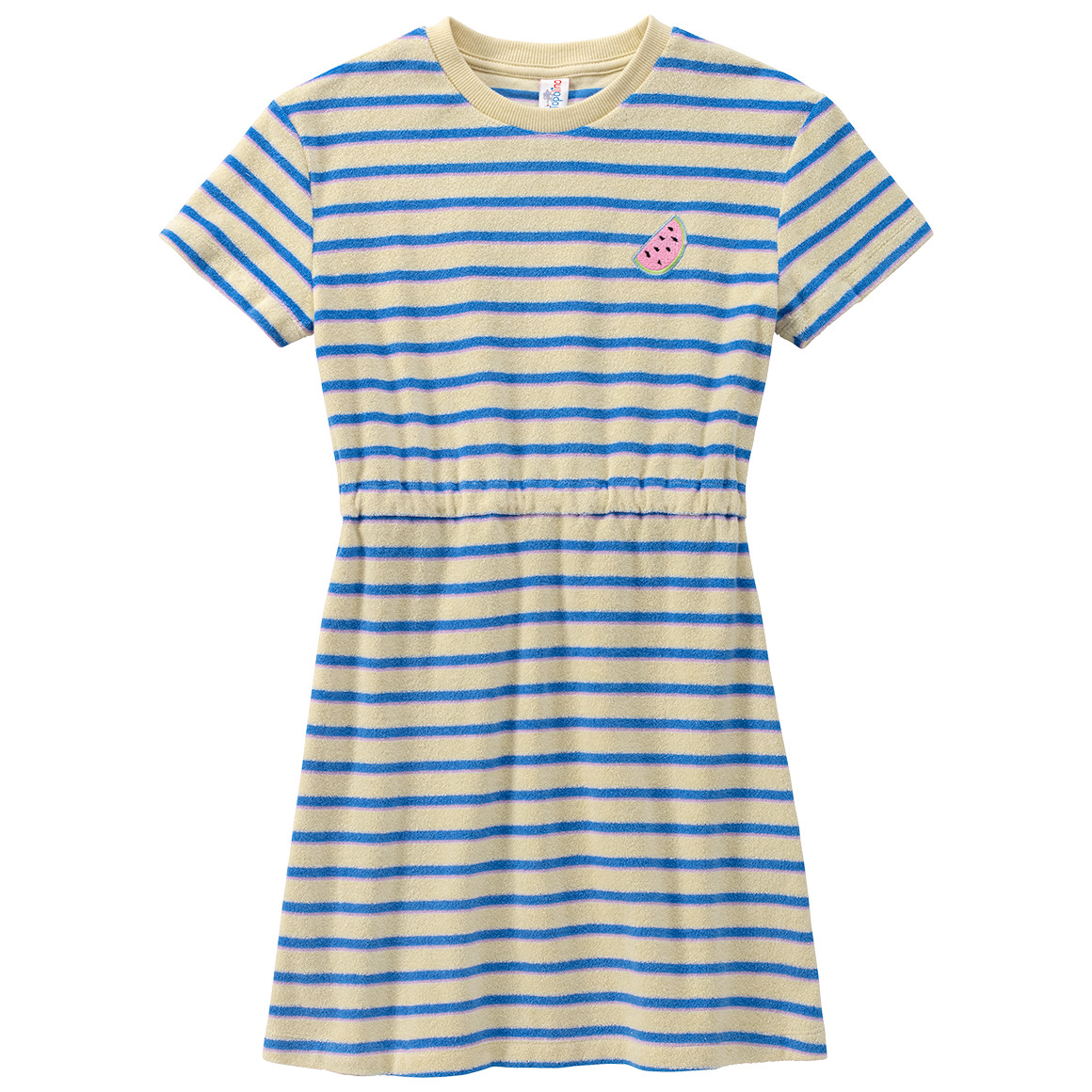 Topolino Mädchen Frottee-Kleid mit Streifen blau / creme
