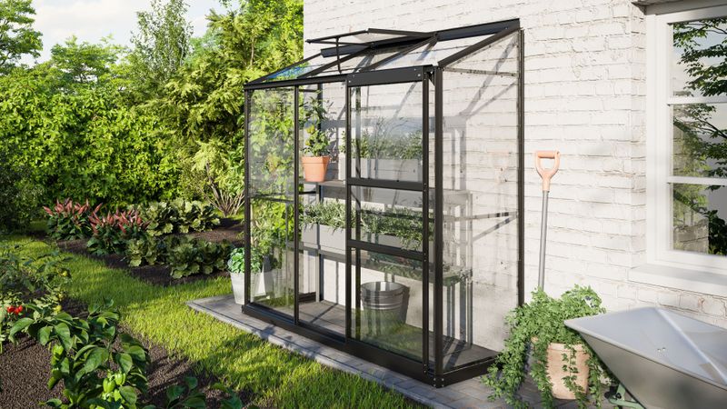 Vitavia - Tuinkas Ida - Veiligheidsglas 3mm - Zwart - 193x69x182cm