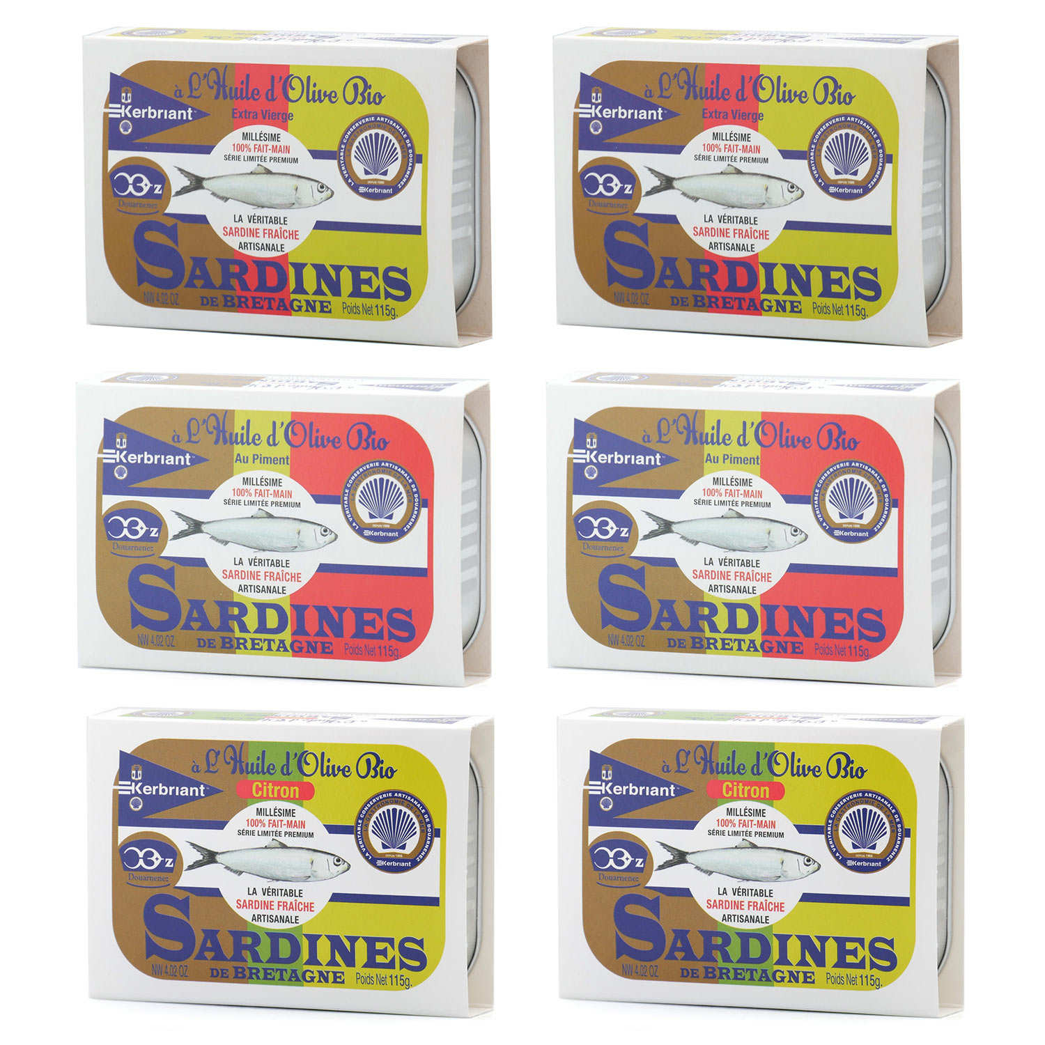 Assortiment découverte sardines à l'huile d'olive bio Kerbriant