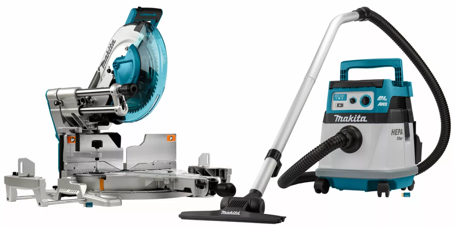 Makita DLX2380UX1 2x18V Li-Ion accu combiset voor afkorten en stofzuigen - 305mm - koolborstelloos