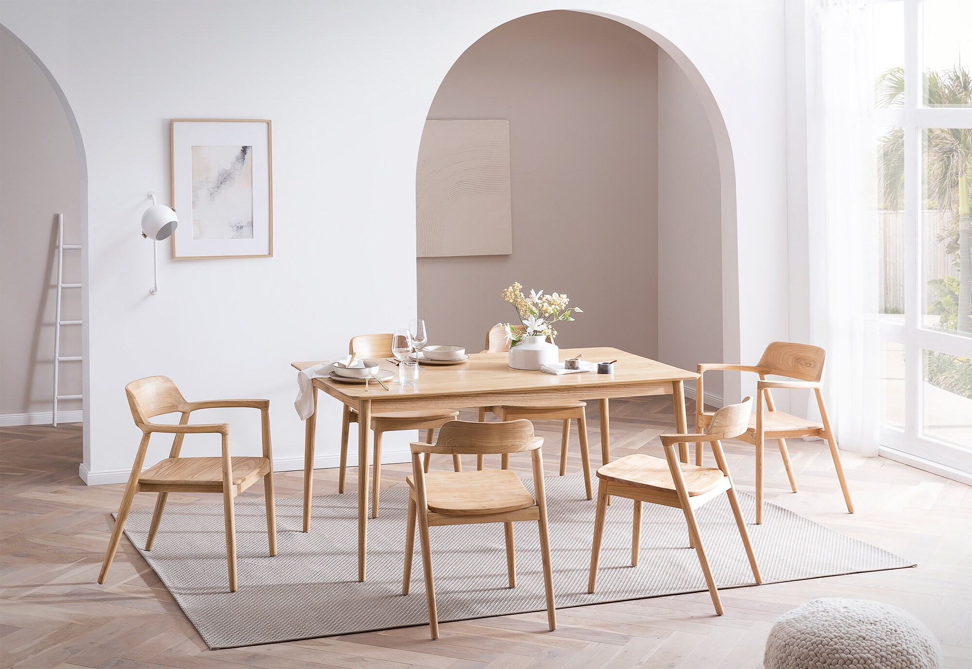 Armlehnstuhl Scandi Blonde Holzstuhl Essstuhl Küchenstuhl Esszimmer Stuhl