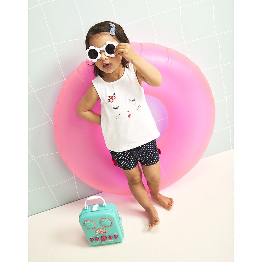 Ensemble 2 pièces en jersey pour bébé fille - Blanc