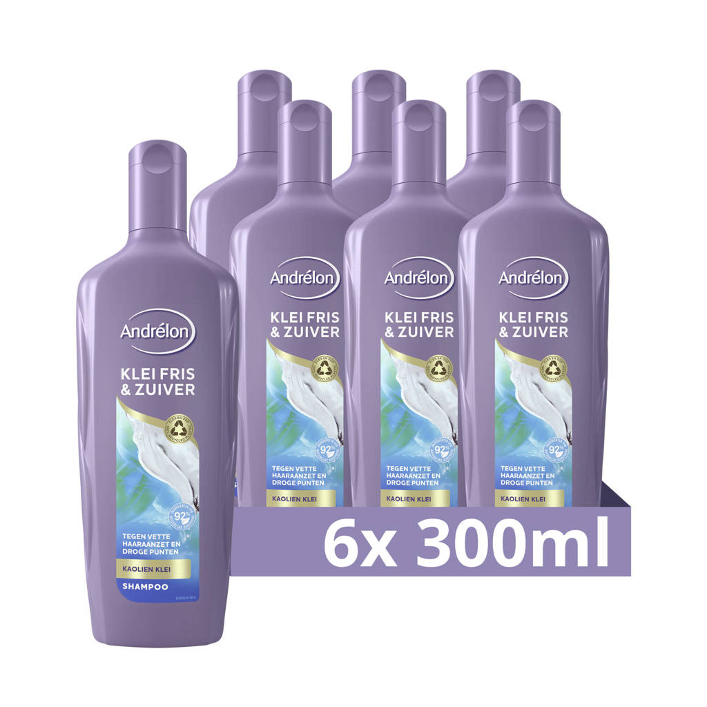 Fijn en handigKlei Fris & Zuiver shampoo - 6 x 300 ml