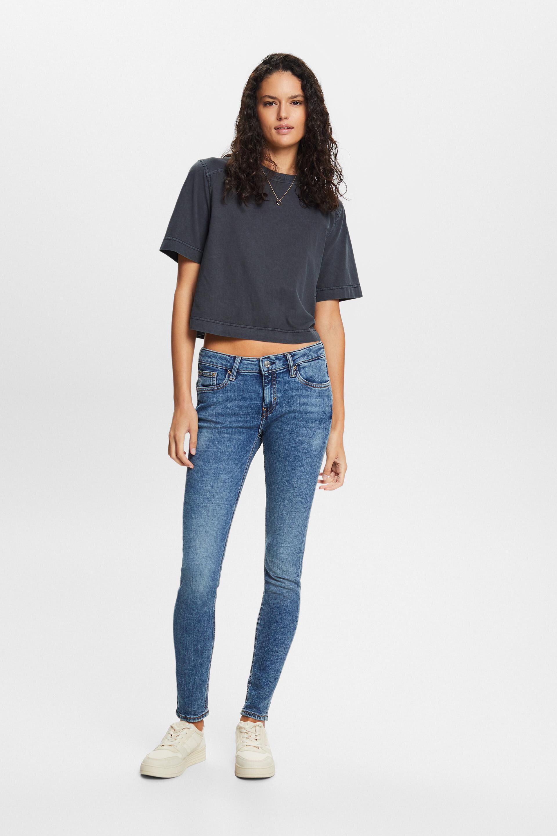 En matière recyclée : jean stretch de coupe Skinny Fit taille mi-haute