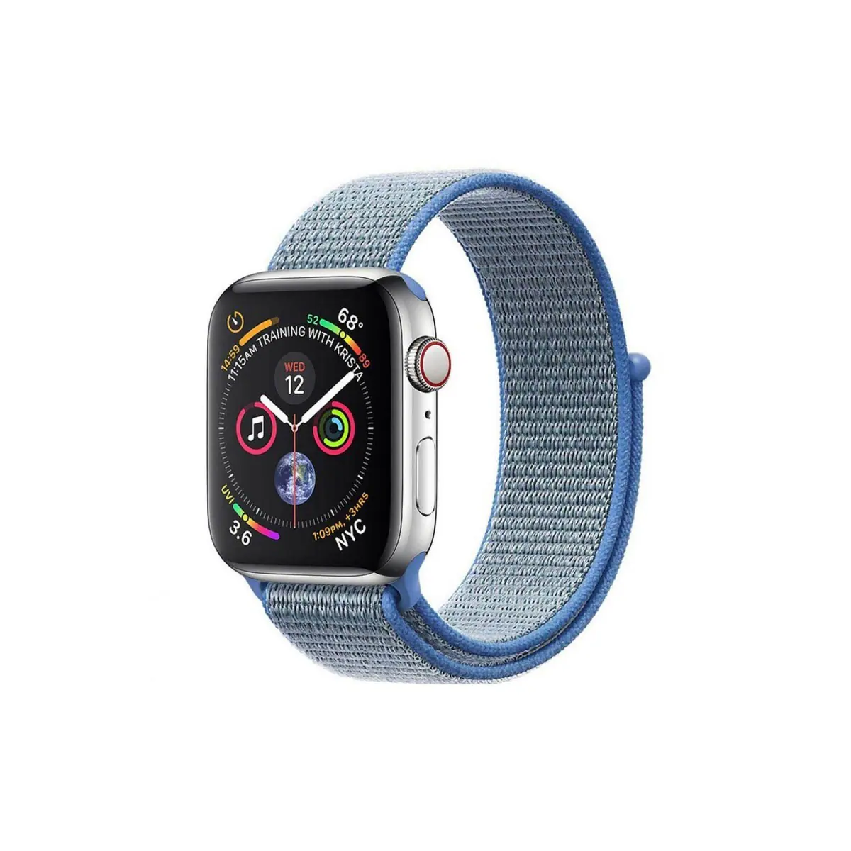Apple Watch 4 (44mm) Nylon armbånd - Tahoe Blue