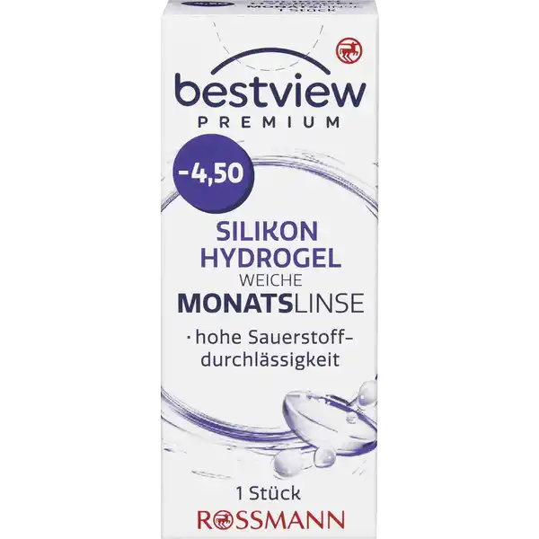 Premium weiche Monatslinse Silikon Hydrogel -4,50