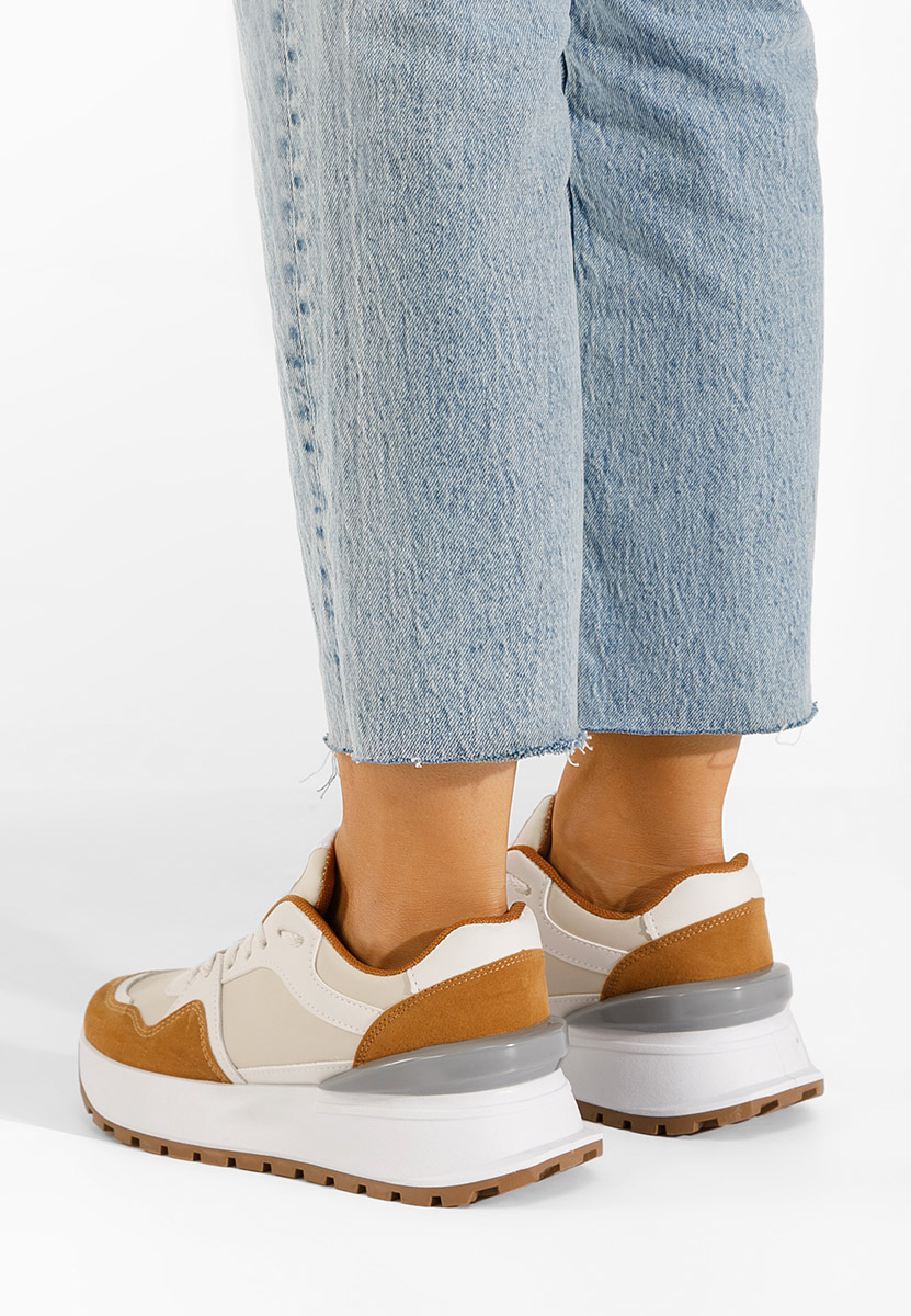 Baskets pour femme beige Wonda