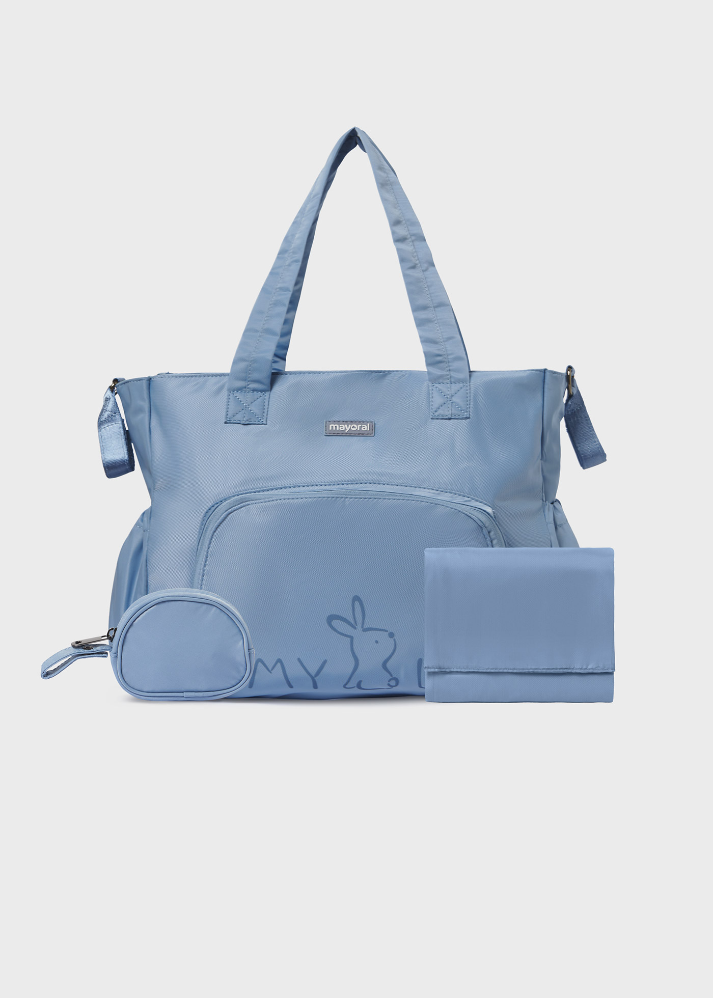 Conjunto de porta-chupeta, bolsa para fraldas e bolsa para bebê
