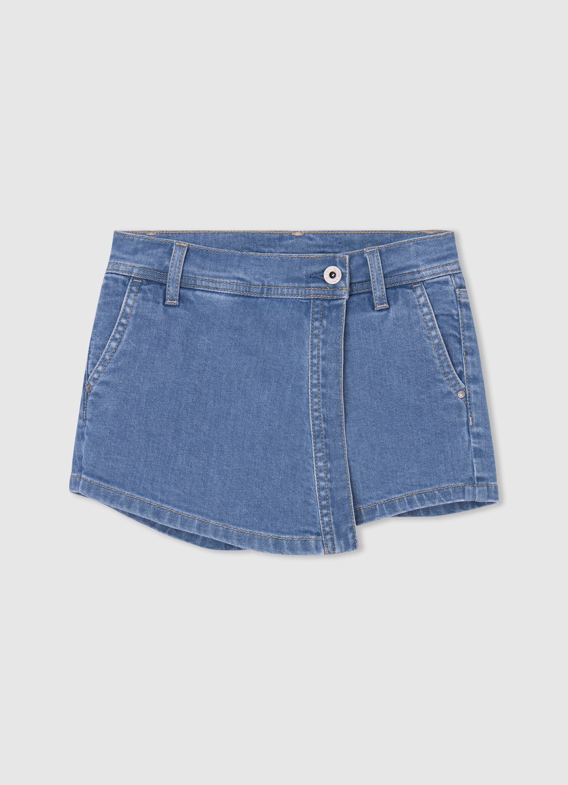 Saia jeans curta de corte regular - jeans