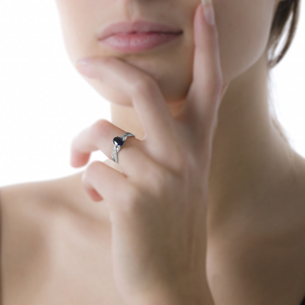 Bague Candice Or Blanc Grenat